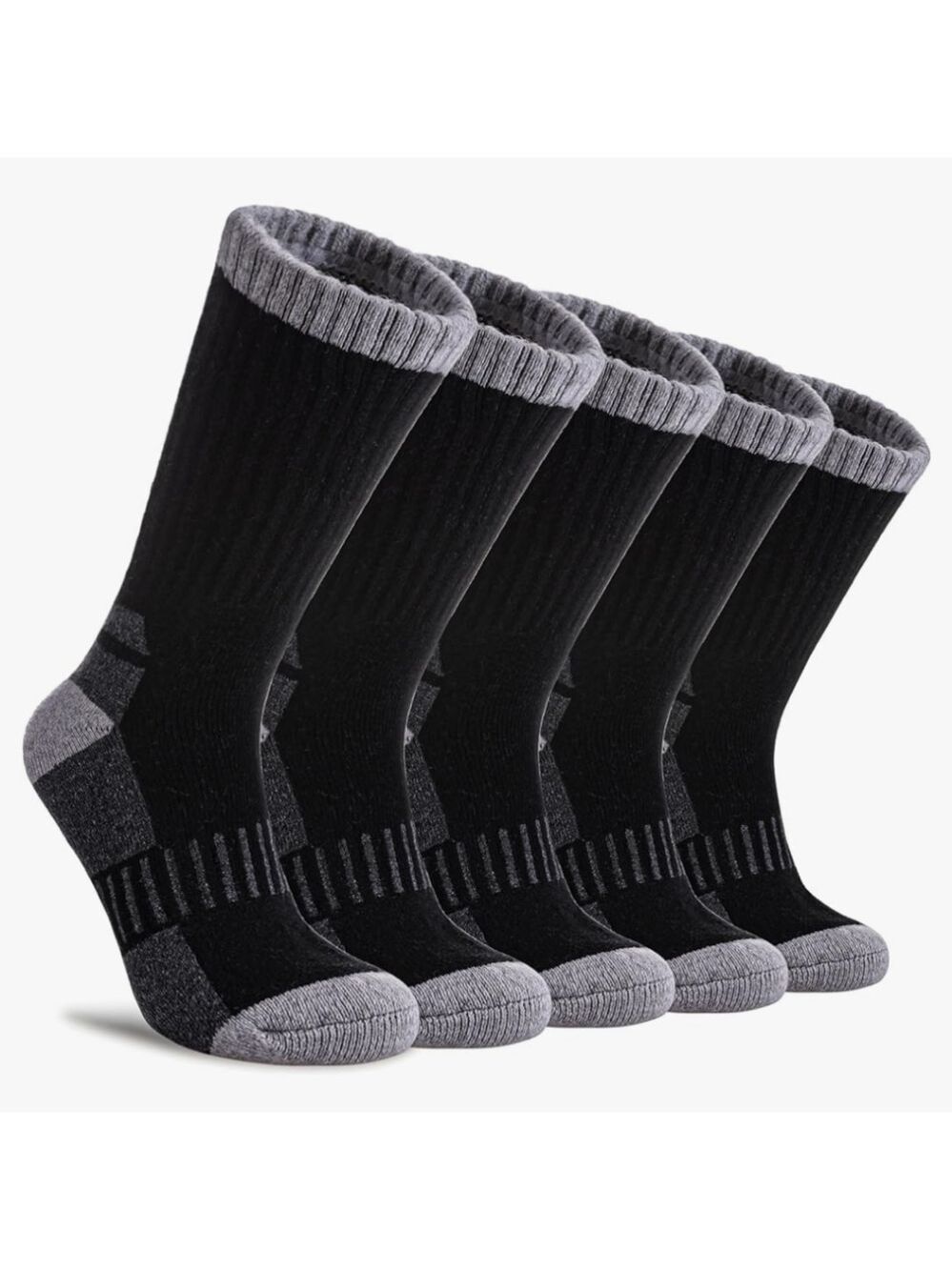 Womens 70% Merino Wool Hiking Socks Warm Winter Boot Crew Socks Cushion 5-Pair